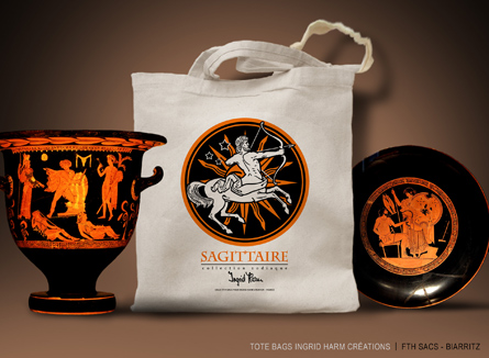 Sac Tote Bags zodiaque Ingrid Harm Biarritz